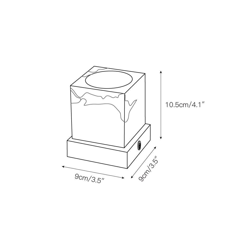 Kubusvormige marmeren tafellamp HL3127