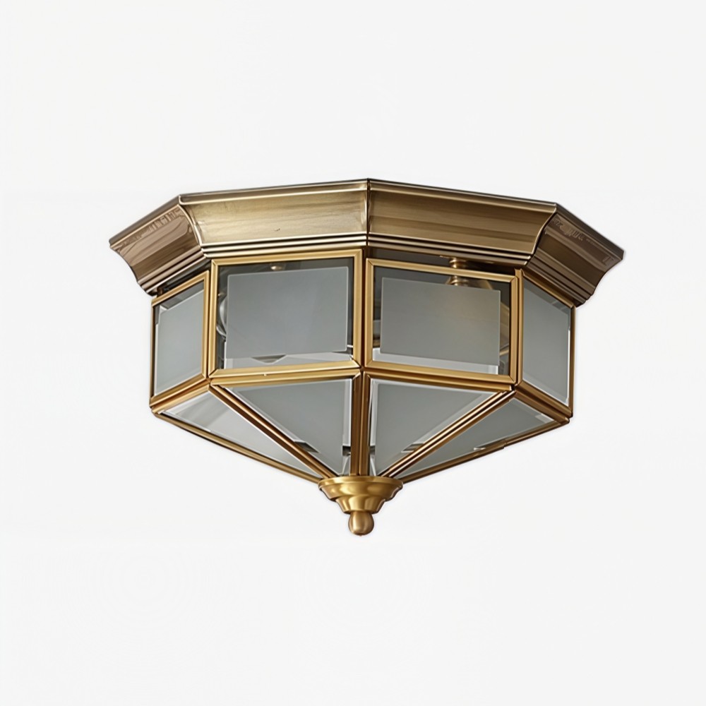 Braleen Antieke Plafondlamp in Lantaarnstijl - Helder Glas Design voor Woon- en Slaapkamer HL2210