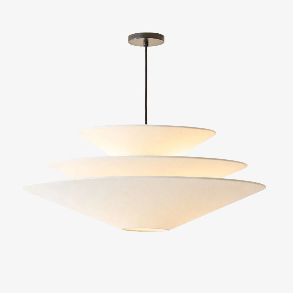 Solivara hanglamp – hanglamp met gelaagde kap en linnen HL1511