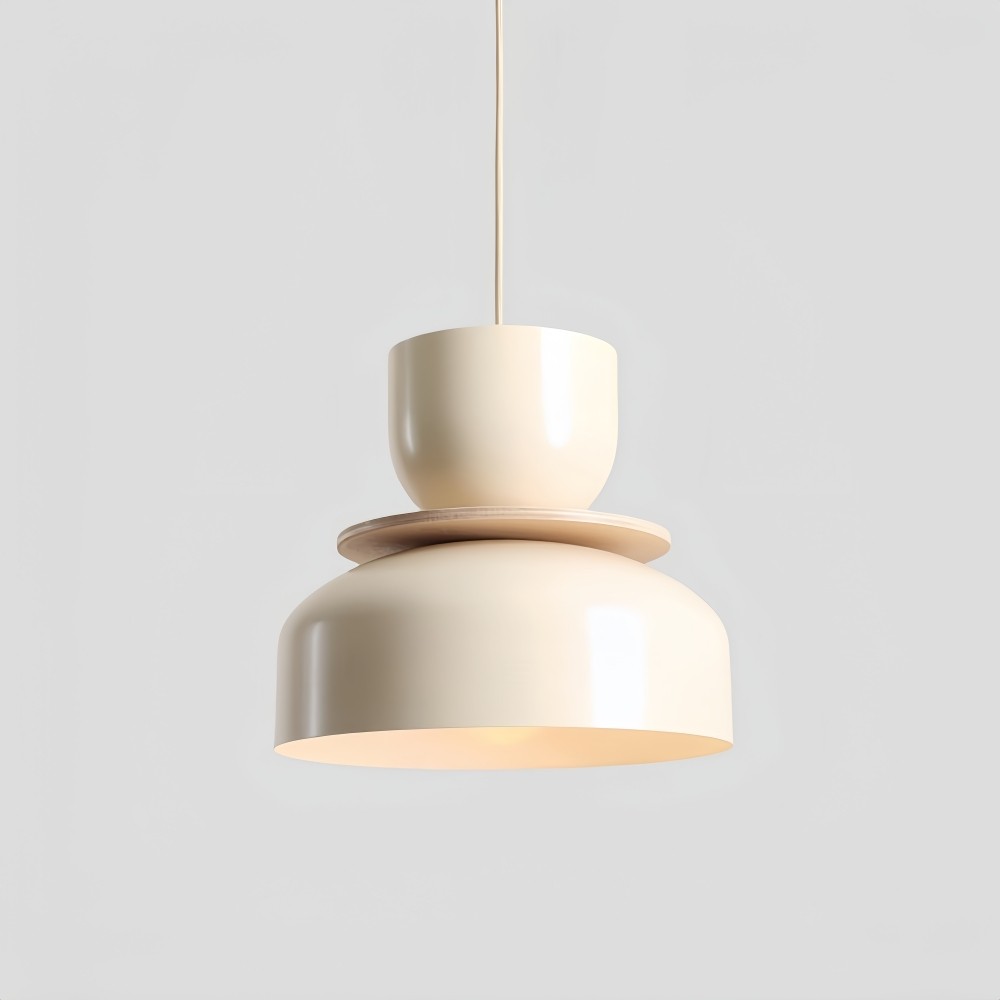 Hanglamp met metalen kom en kap - Houten Macri Kleurrijke Keukenlamp HL1068