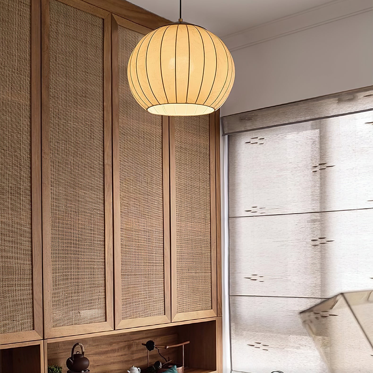 Japanse stijl stoffen lantaarn hanglamp HL547