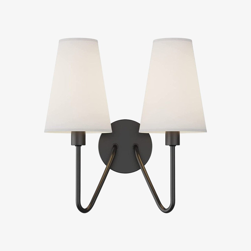 Arcuma Vintage geïnspireerde metalen wandlamp - Handgemaakte stoffen kap voor de slaapkamer HL2302
