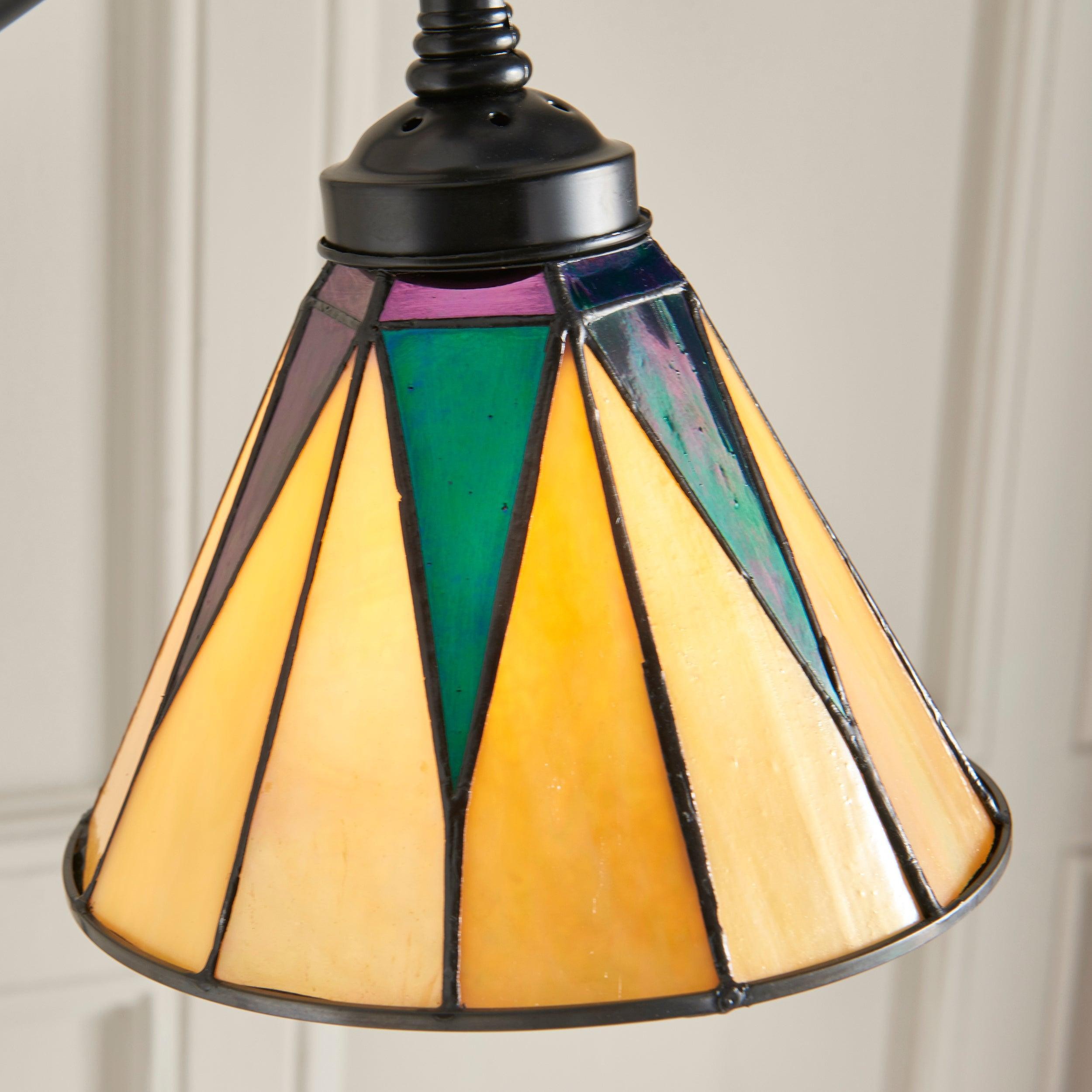 TF Dark Star Tiffany Task vloerlamp - Art Deco vloerlamp met glas-in-lood voor de woonkamer HL2249