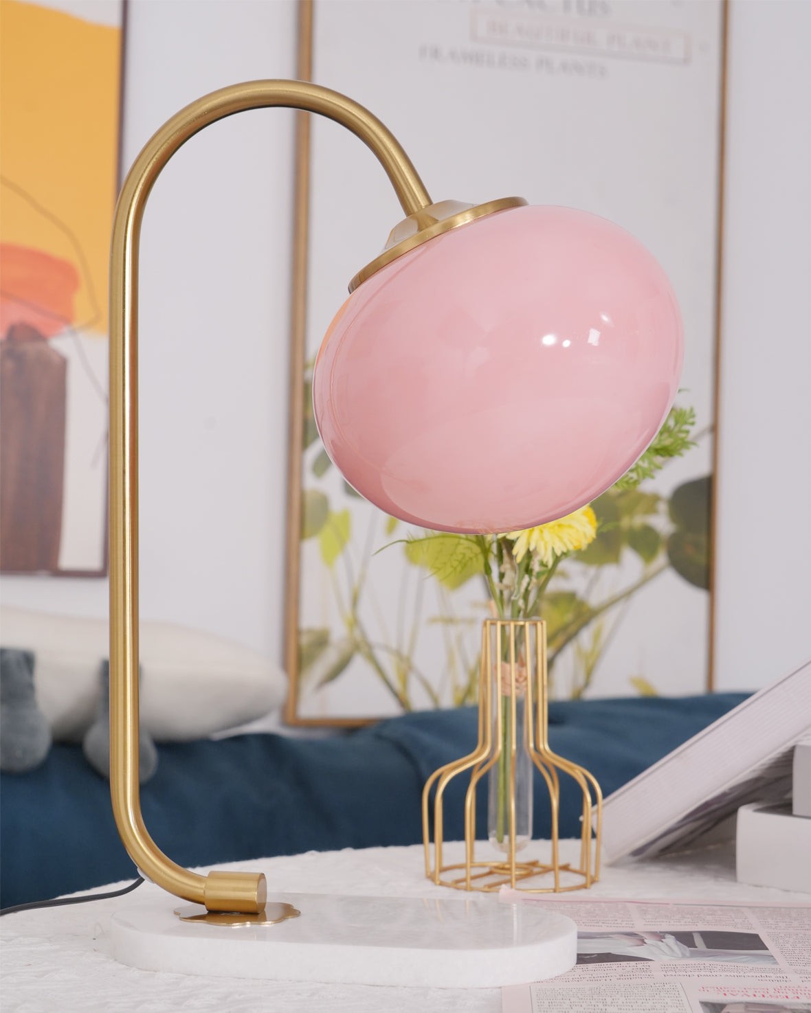 Nordic Mushroom Glazen Nachtkastje Lamp HL778