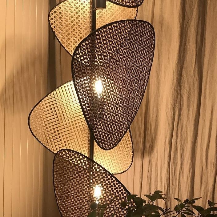 Rustieke Scherm Rotan Wandlamp HL259