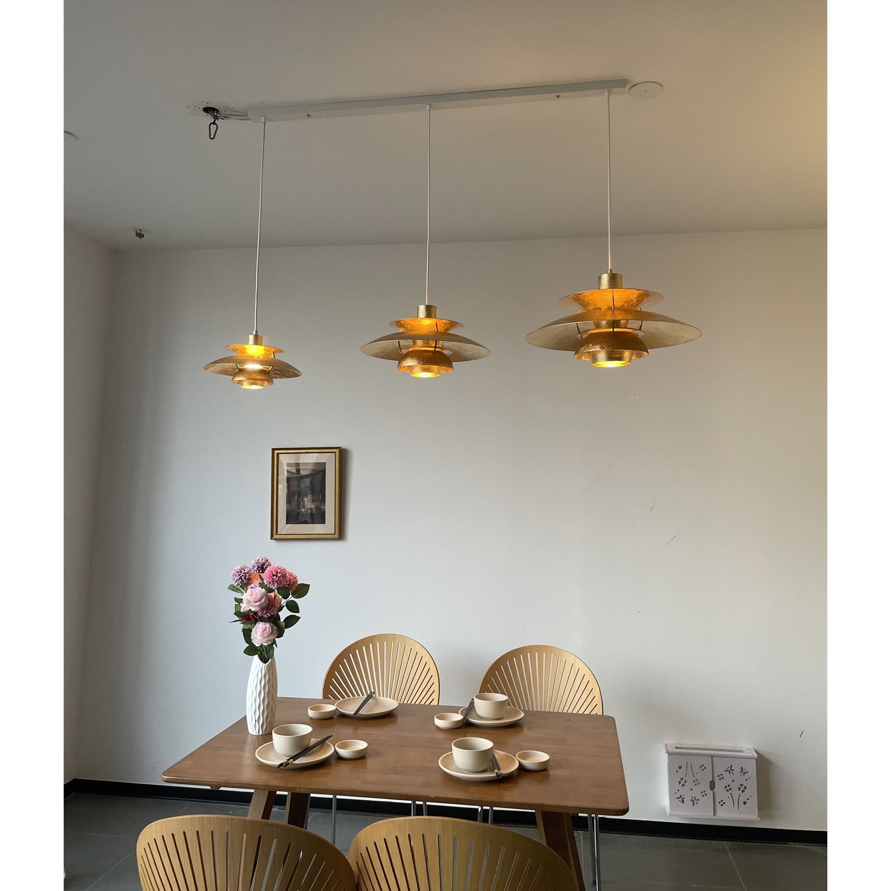Hanglamp HL3315 met gouden folie