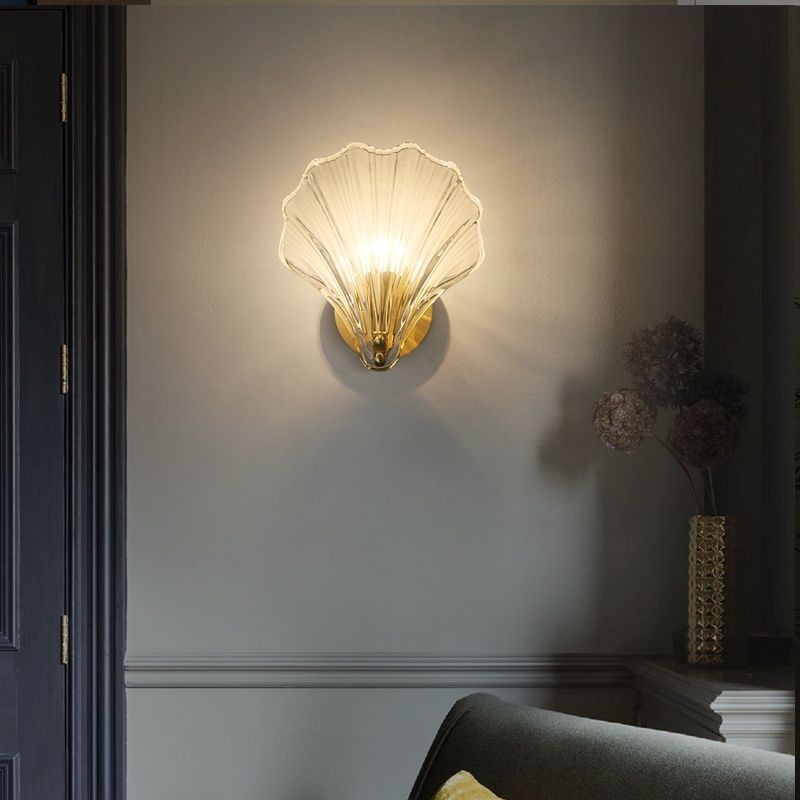 Moderne glazen design wandlamp in schelpvorm HL61