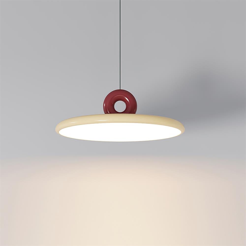 Crèmekleurige verticale vliegende schotel hanglamp HL469
