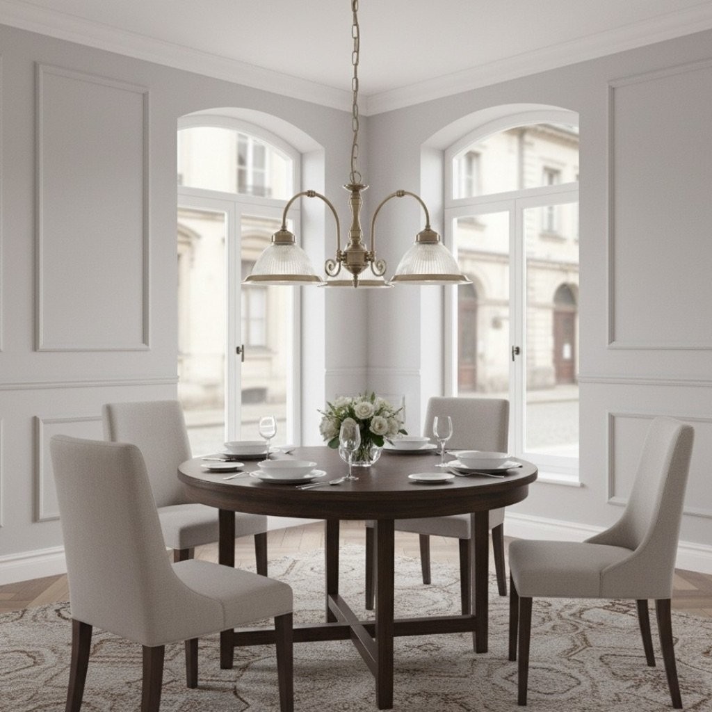 TF Vintora Hanglamp met geribbeld glas - Elegante metalen afwerking voor keukens, eetkamers en gangen HL2221