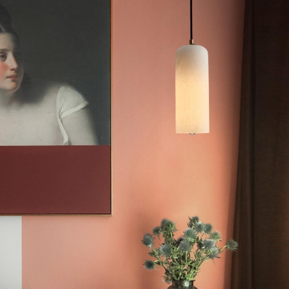 Luxe Albasten Cilinderstenen Hanglamp HL1059