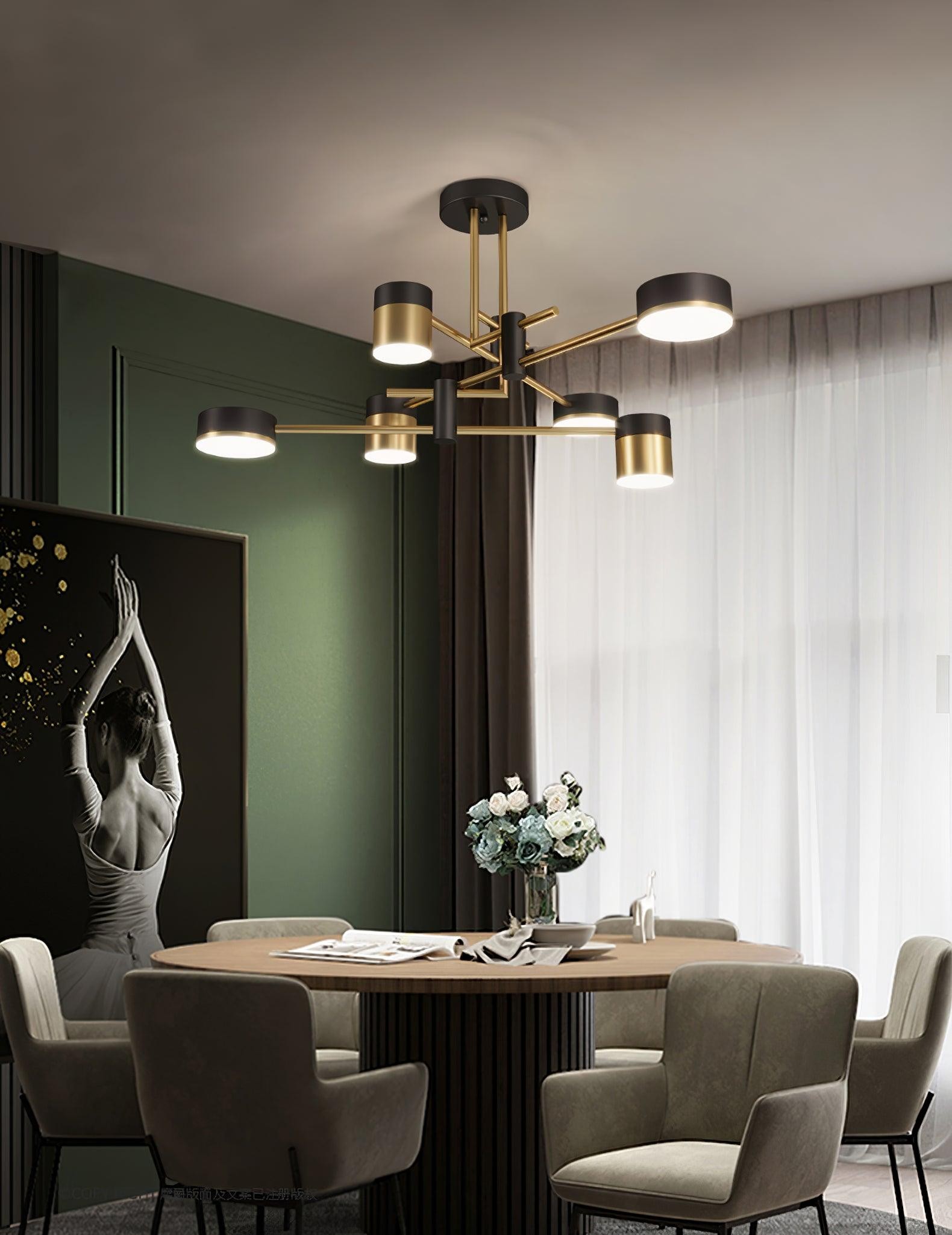 Luxe Spider Sputnik Design Metalen Schijf Plafondlamp HL1090