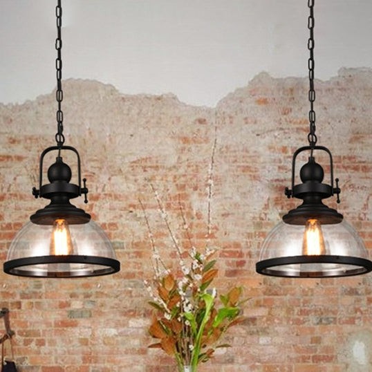 Moderne industriële stijl koepelvormige glazen hanglamp HL481