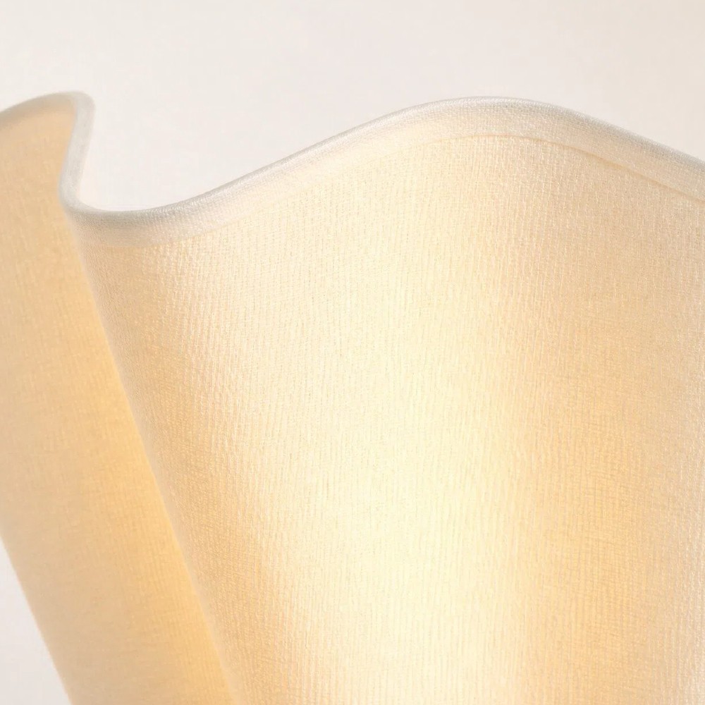 Oslan moderne wandlamp met stekker - wandlamp met gegolfde ivoorkleurige linnen kap HL1605