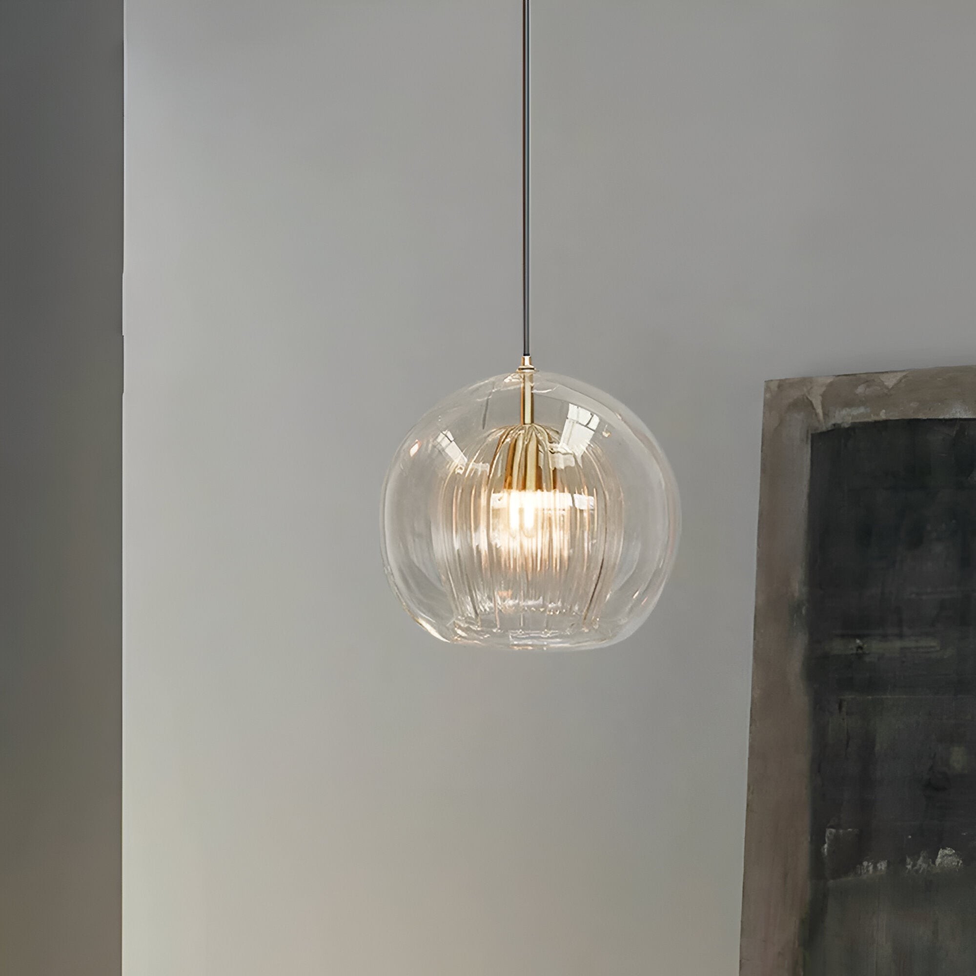 Retro glazen bolvormige hanglamp HL1290
