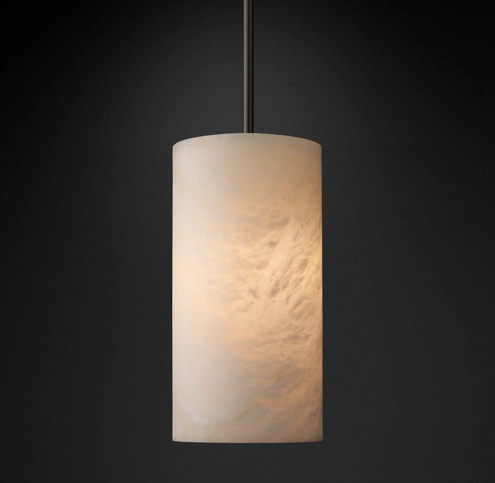 Handgesneden albasten cilinder hanglamp HL1418