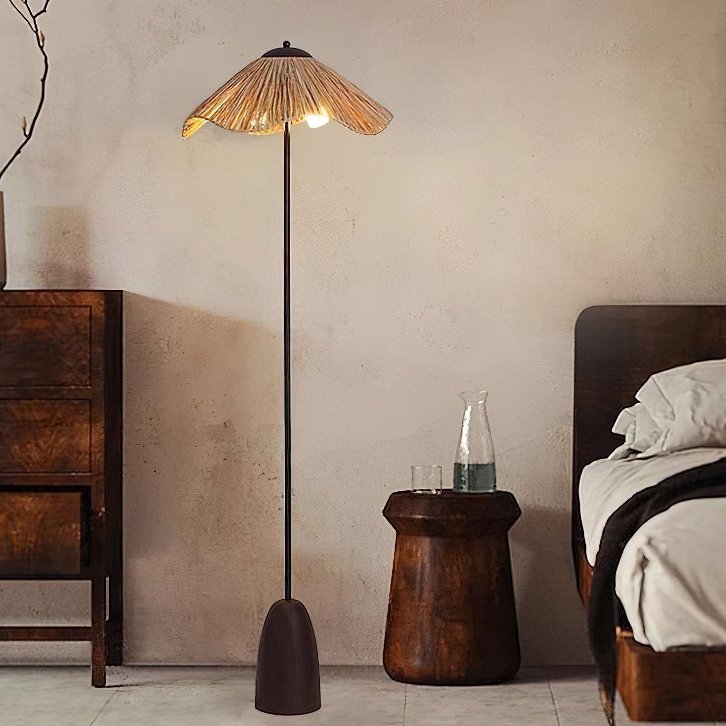 Retro strohoed vloerlamp HL1184