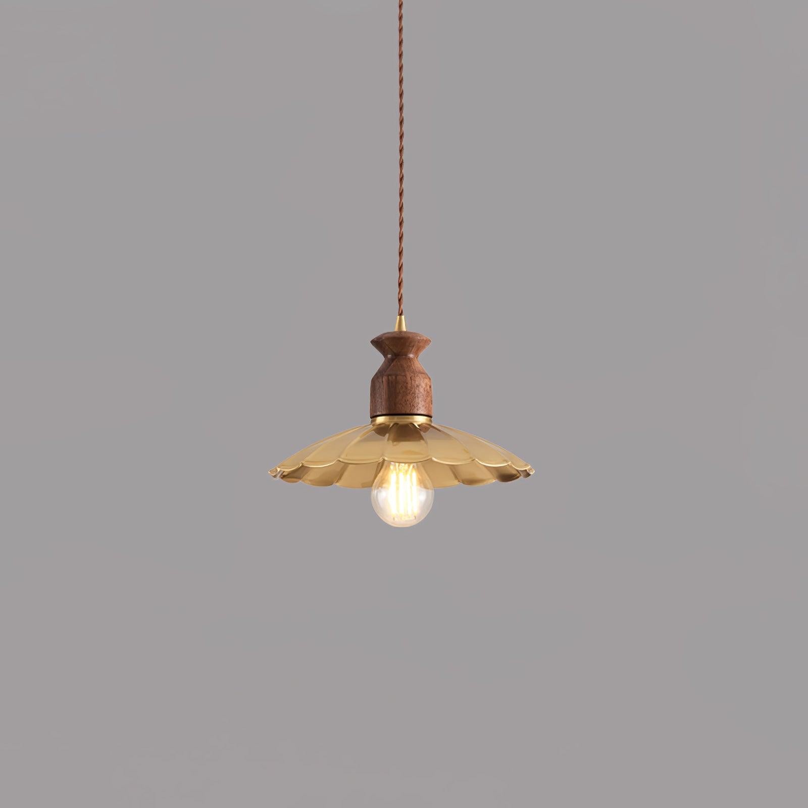 Ronde messing metalen badge gouden hanglamp HL389