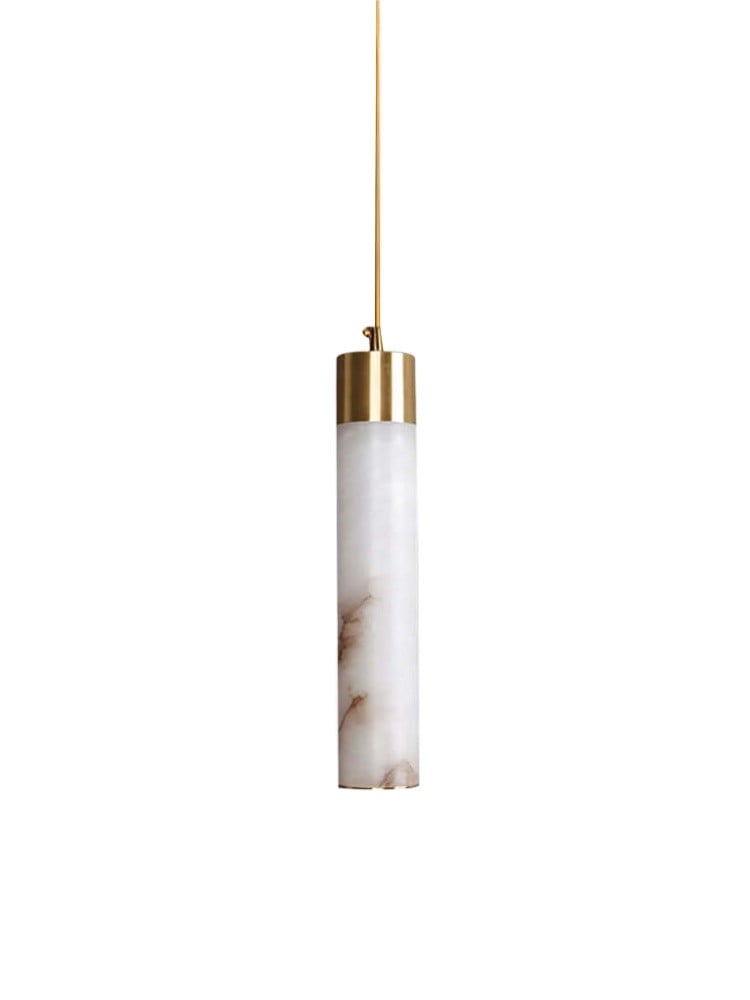 Hanglamp van natuurlijk getextureerd marmer en messing HL1060