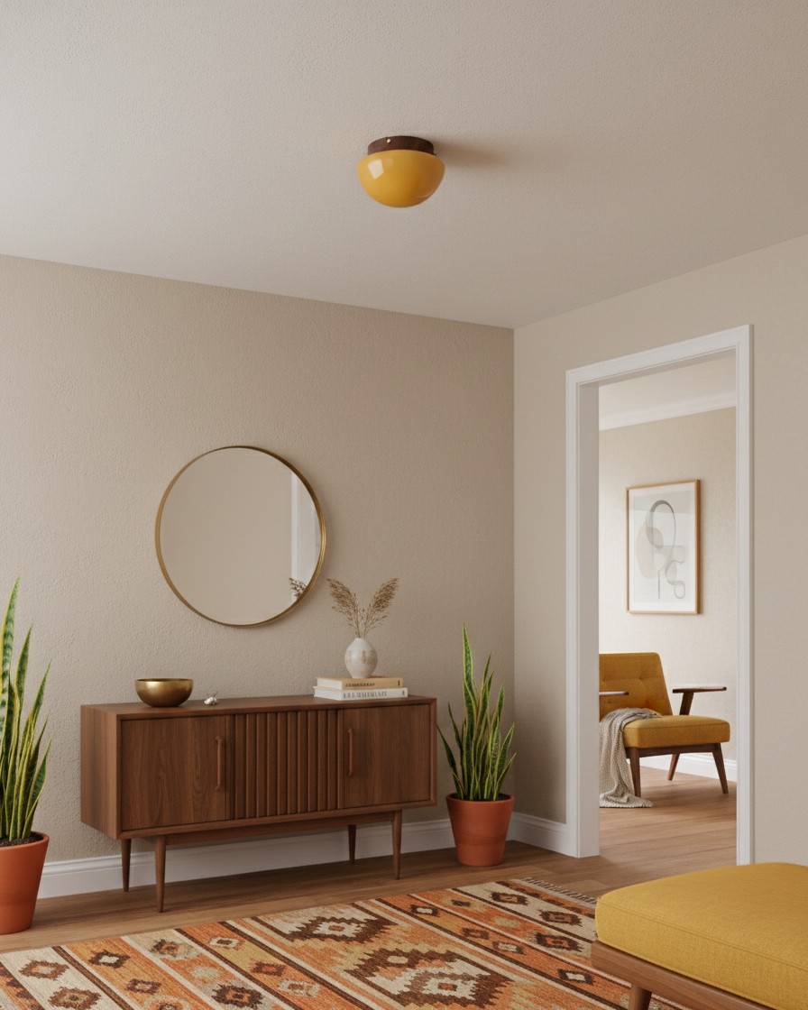 Honingkleurige koepelvormige plafondlamp HL2870