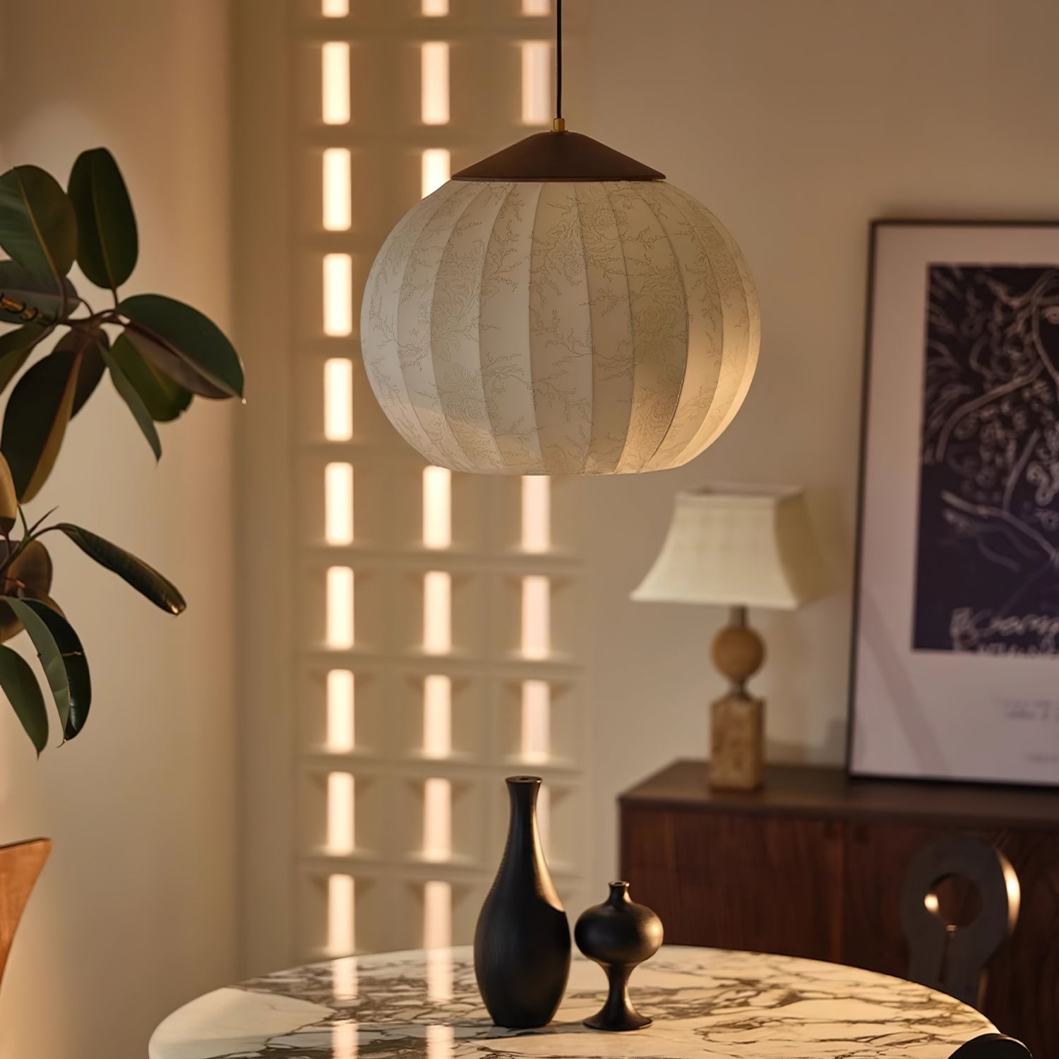 Japanse stijl stoffen lantaarn hanglamp HL547
