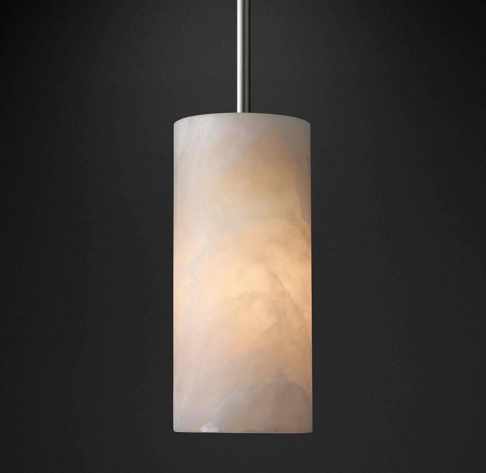 Handgesneden albasten cilinder hanglamp HL1418