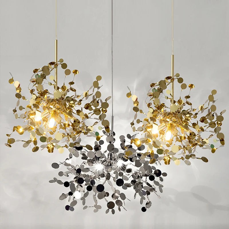 Moderne creatieve decoratieve bladroestvrijstalen hanglamp HL466