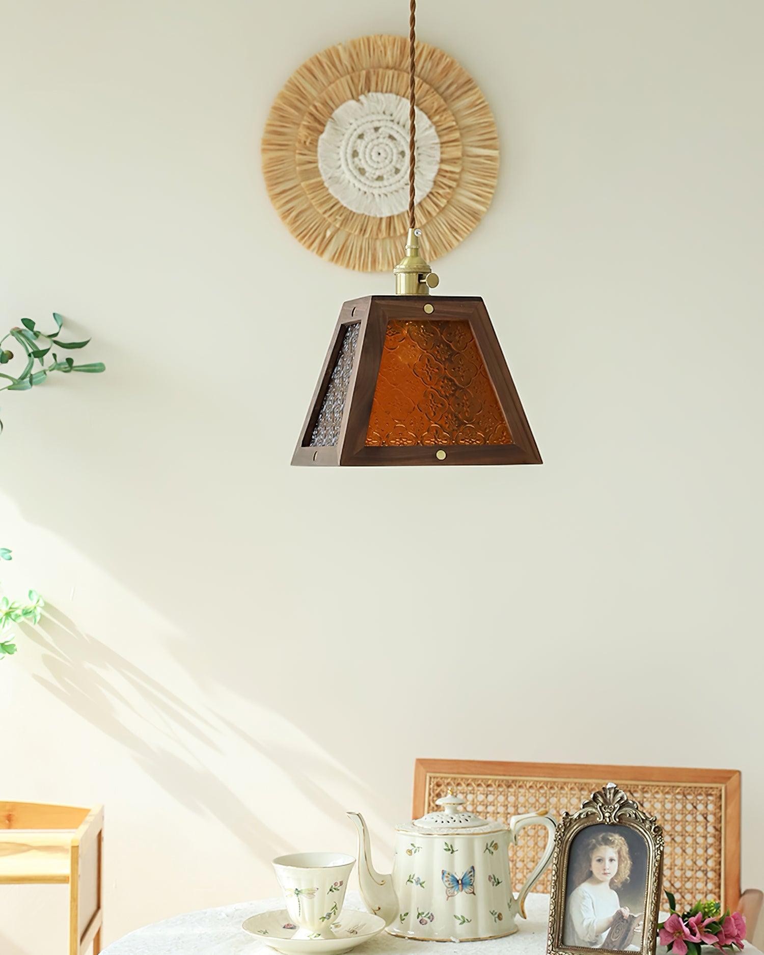 Retro patroon glazen hanglamp HL405