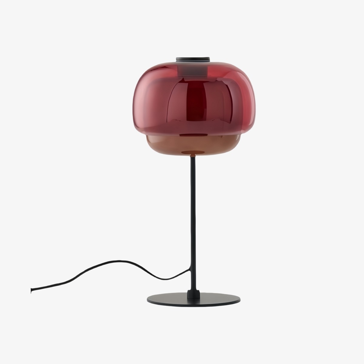 Clinco Dome Tafellamp van Gekleurd Glas - Retro Paddenstoelvormige Nachtlamp voor de Slaapkamer HL1095