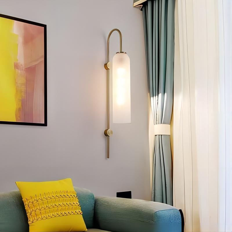 Glazen Float Glide Cilindrische Wandlamp voor Slaapkamer