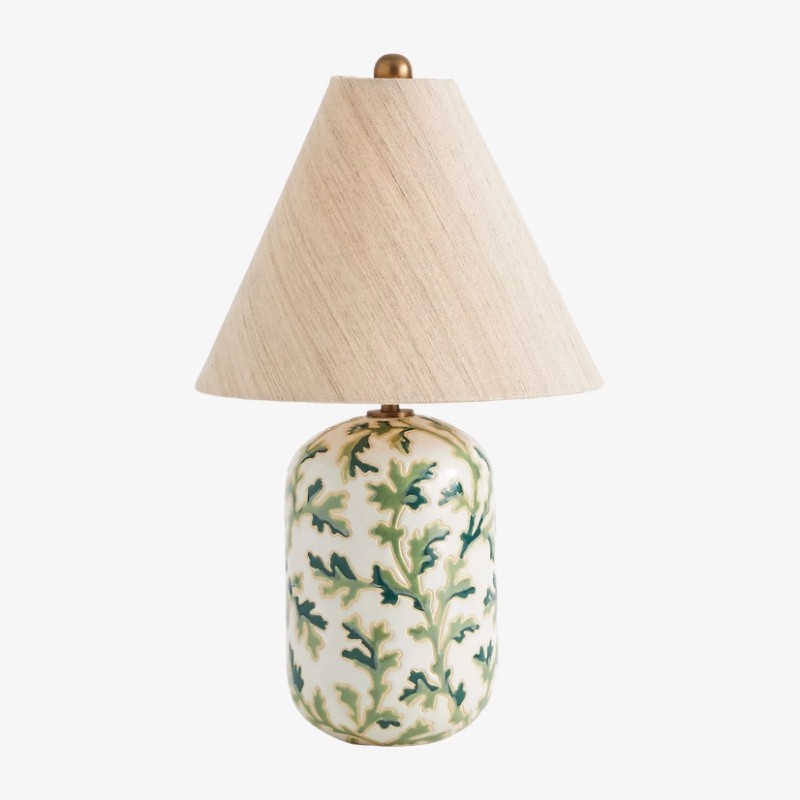 Ceruna keramische tafellamp - taps toelopende linnen kap met wasbestendige coating voor de slaapkamer HL1904