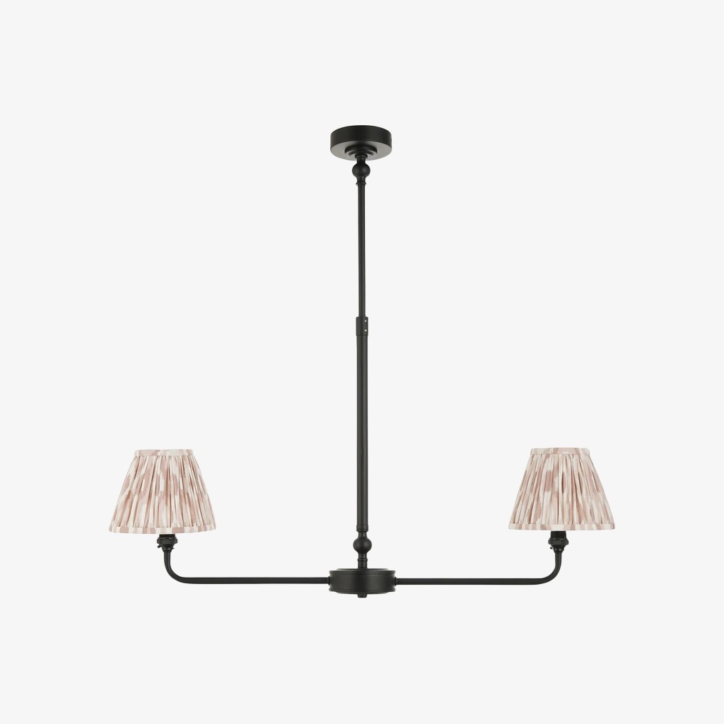 Zevatik Classic kroonluchter van stof met ikat-patroon - Kroonluchter met metalen beugel HL2116