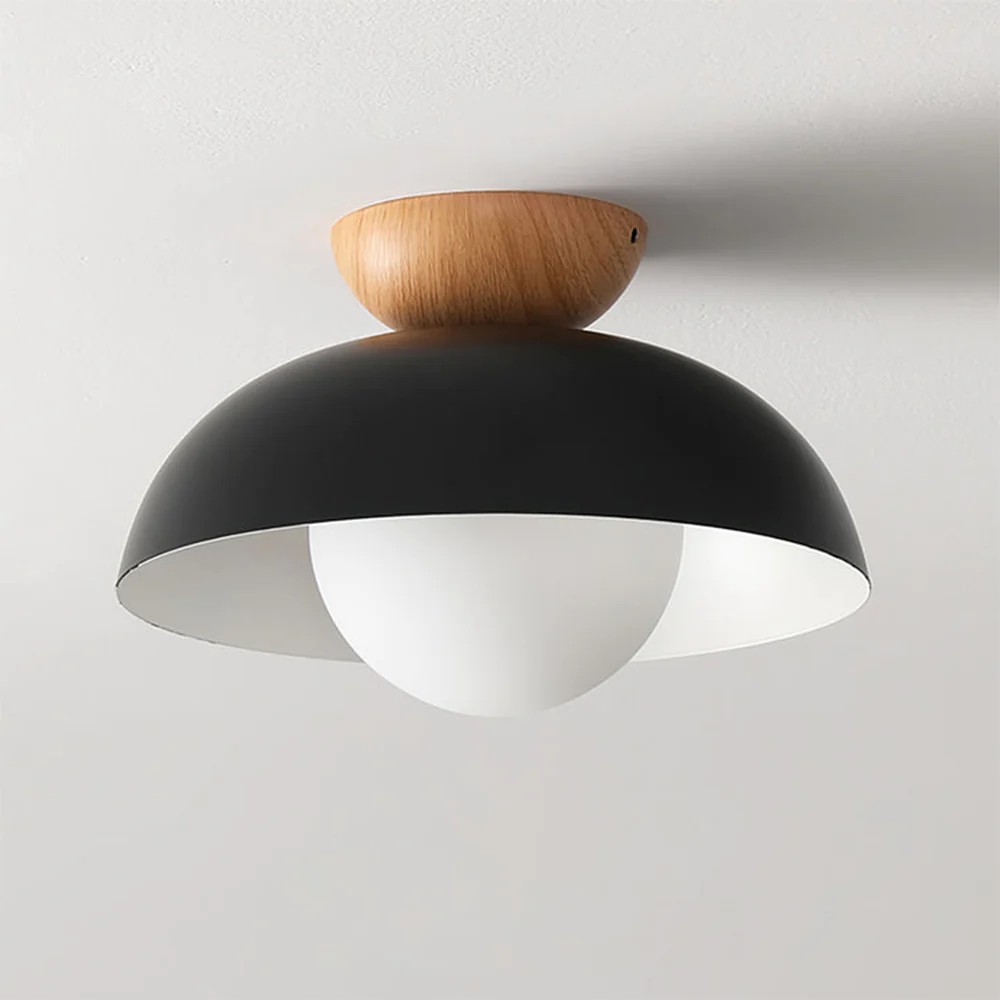 Moderne semi bloemknop houten plafondlamp HL188