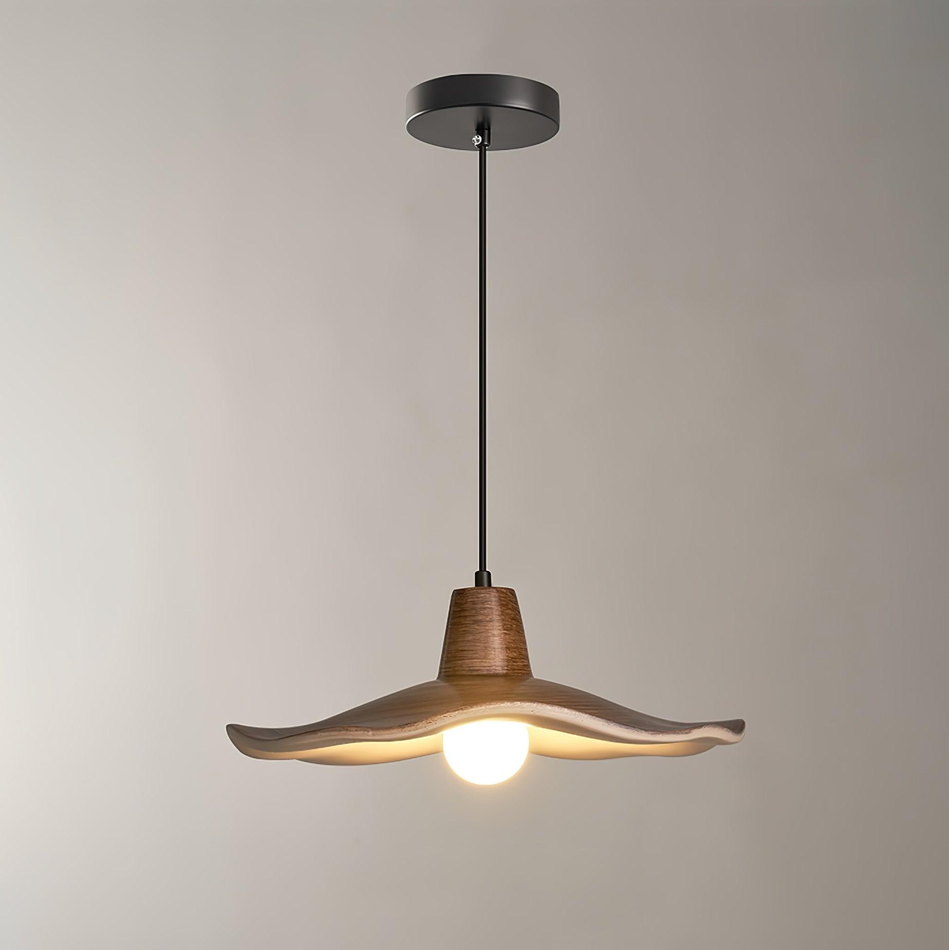 Zwarte imitatie walnoot houtnerf keuken hanglamp HL864