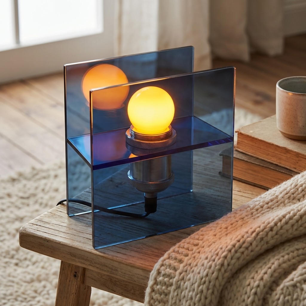 Tafellamp met zonsondergang- en oceaanhorizonmotief - Sfeervolle, moderne decoratieve bureaulamp met kleurverloop voor
