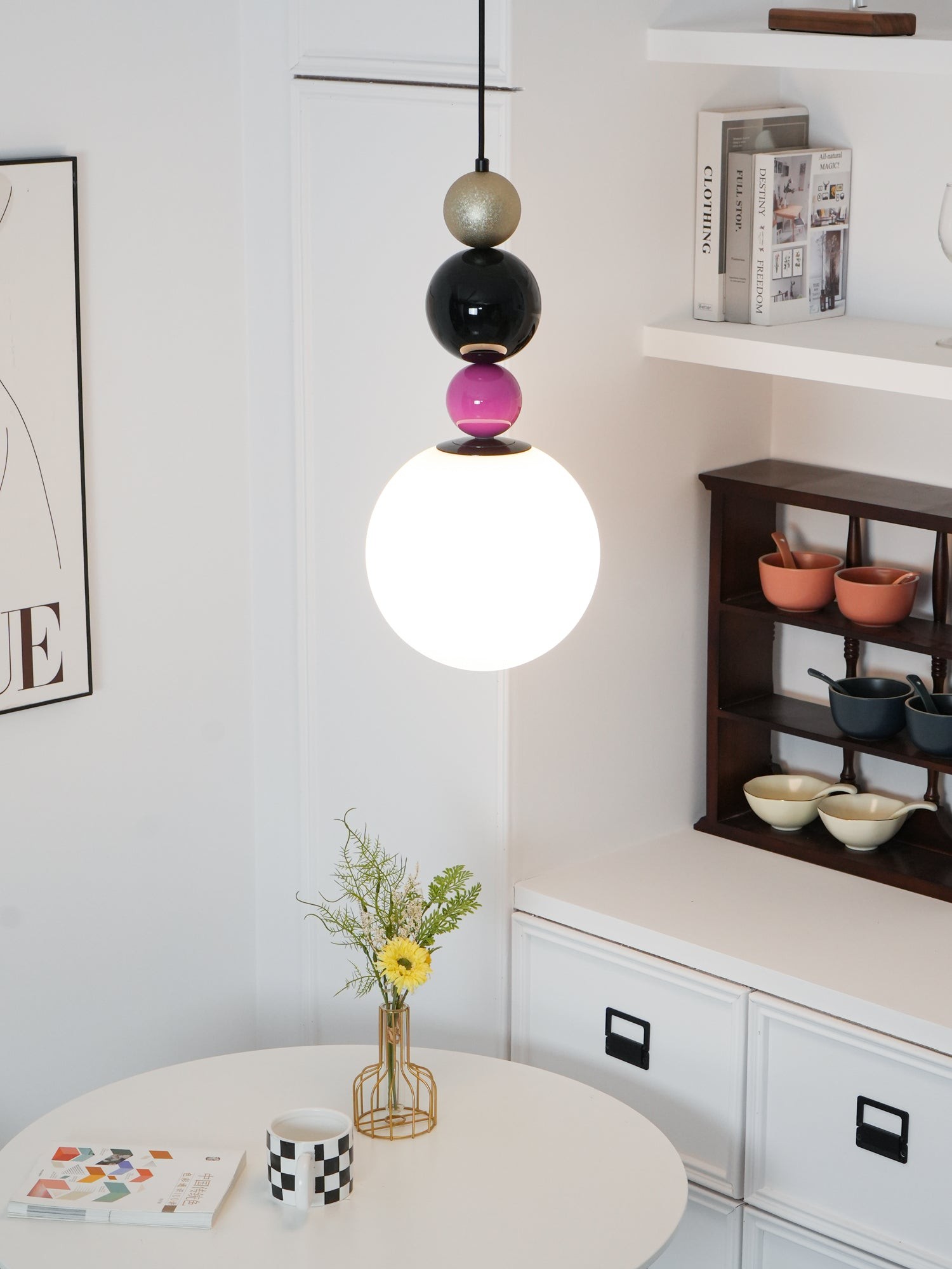 Ronde ballen stapelbare roze hanglamp HL761