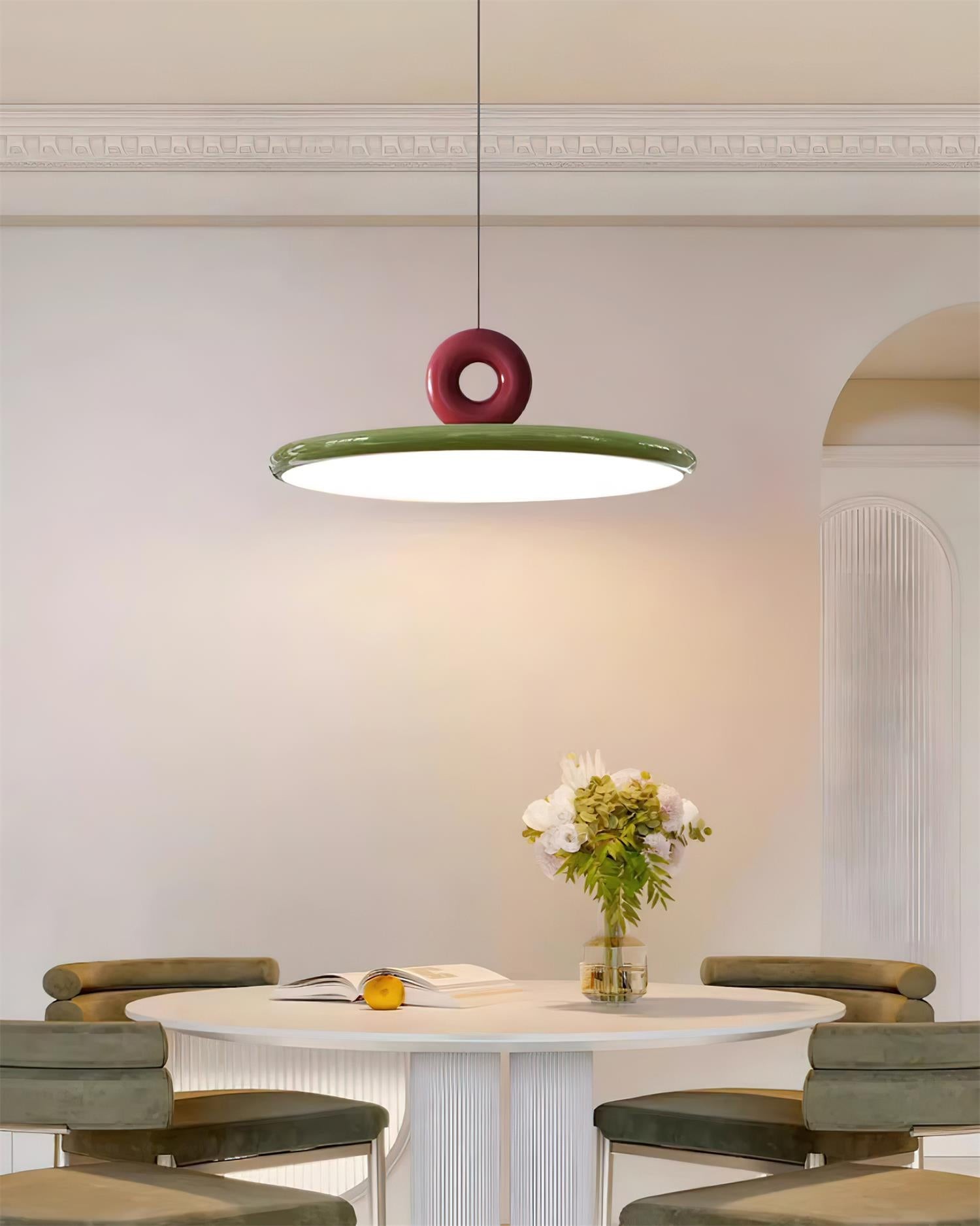 Crèmekleurige verticale vliegende schotel hanglamp HL469