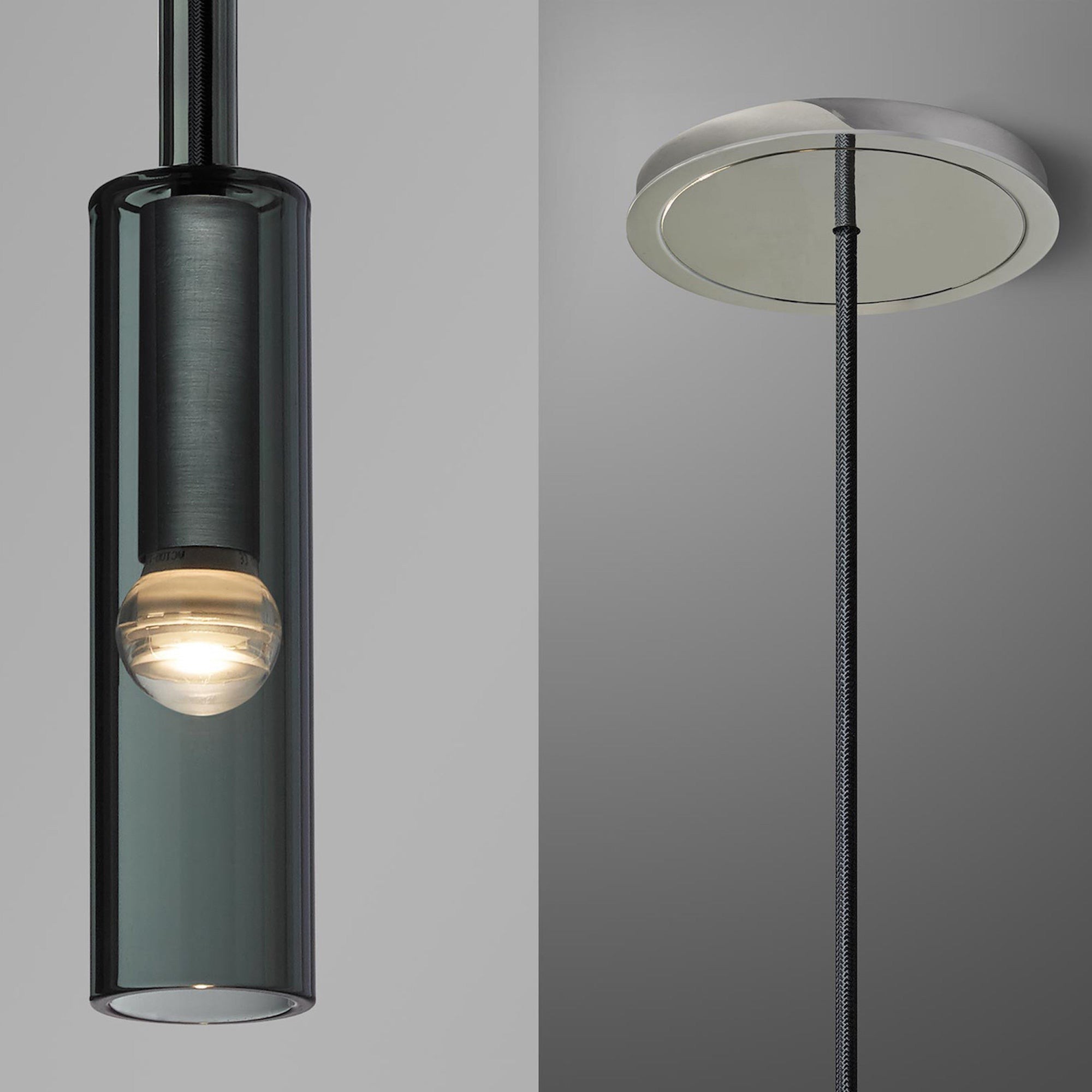 Moderne cilindrische glazen hanglamp HL961