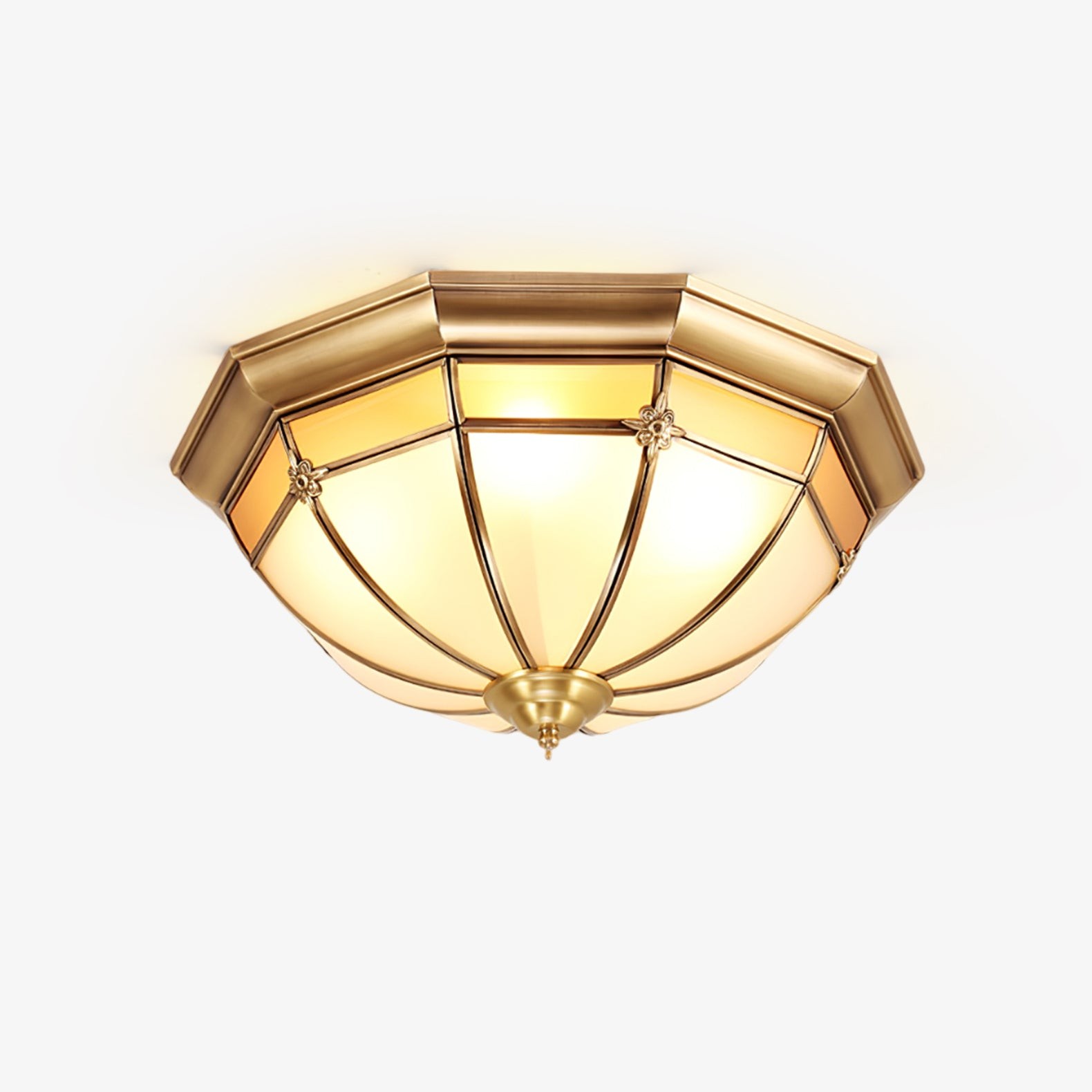 Koepelvormige messing plafondlamp HL463