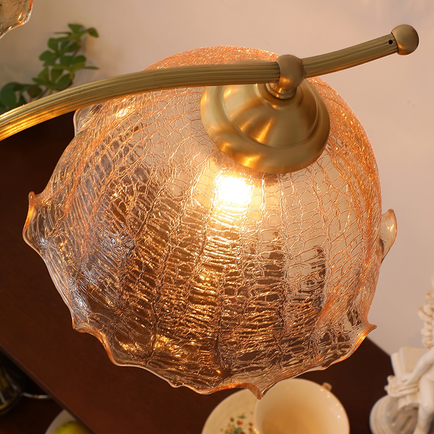 Mid Century Crack Flower Glazen Kroonluchter HL78