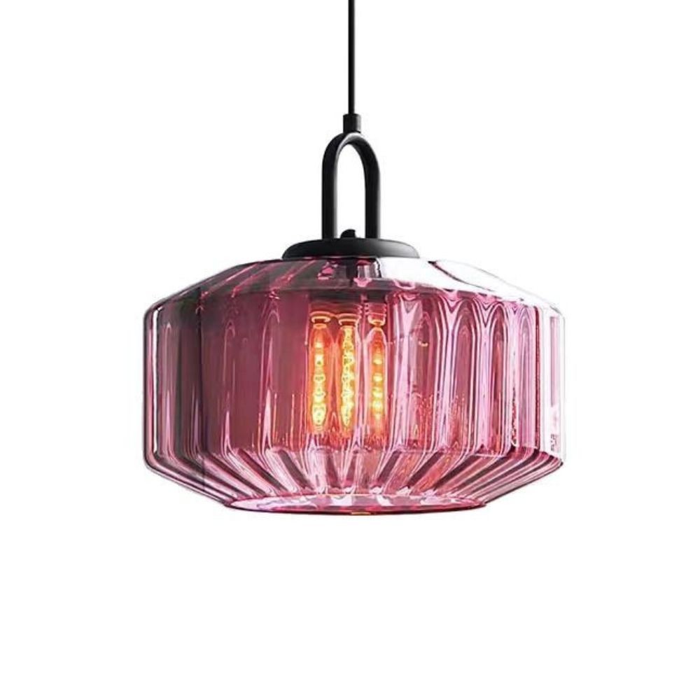 Hanglamp Met Geribbelde Glazen Pot - Modern Keukeneilandgebruik HL1043