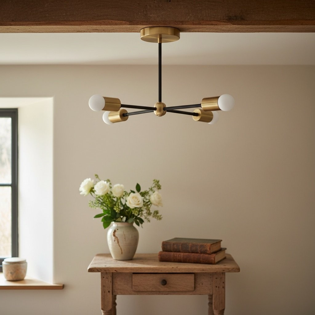Mobilux Line Mid Century Gold Sputnik Kroonluchter - Geometrische Messing Armatuur HL1687
