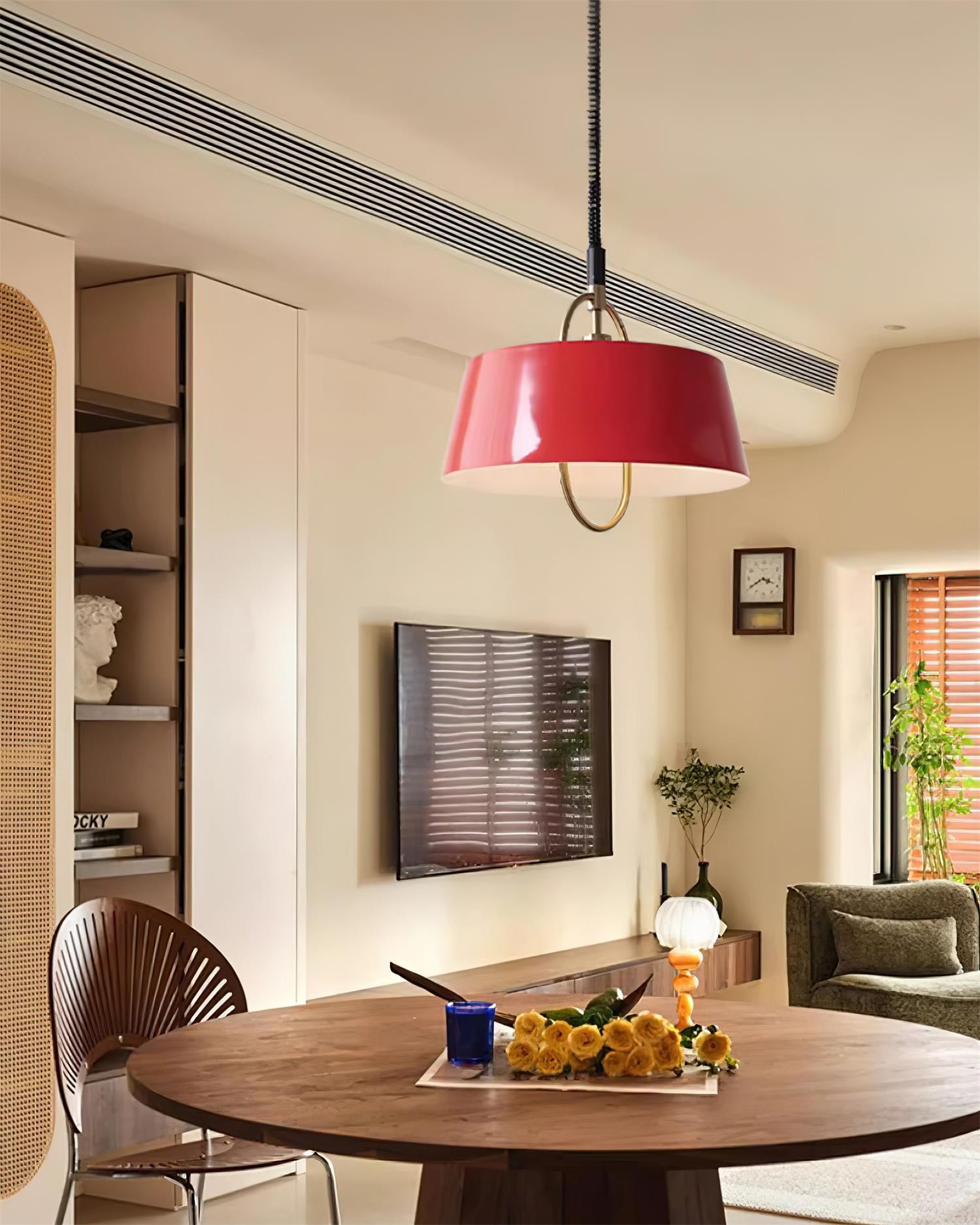 Retro klassieke trommelvormige intrekbare metalen hanglamp HL353