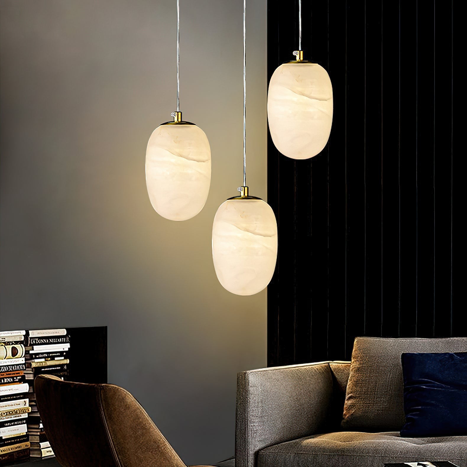 Alabaster hanglamp voor naast het bed HL2976