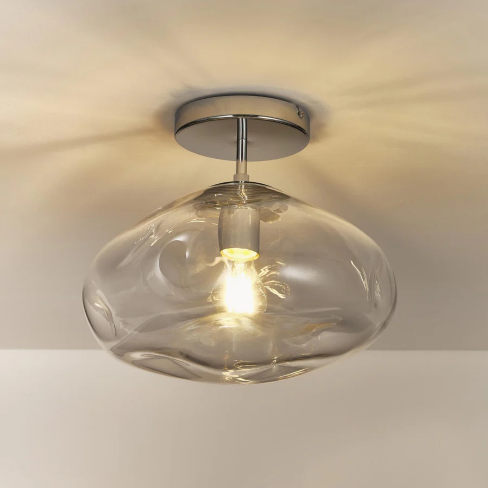 Moderne plafondlamp van chroomspiegelglas - minimalistische stijl voor woonkamer HL1054