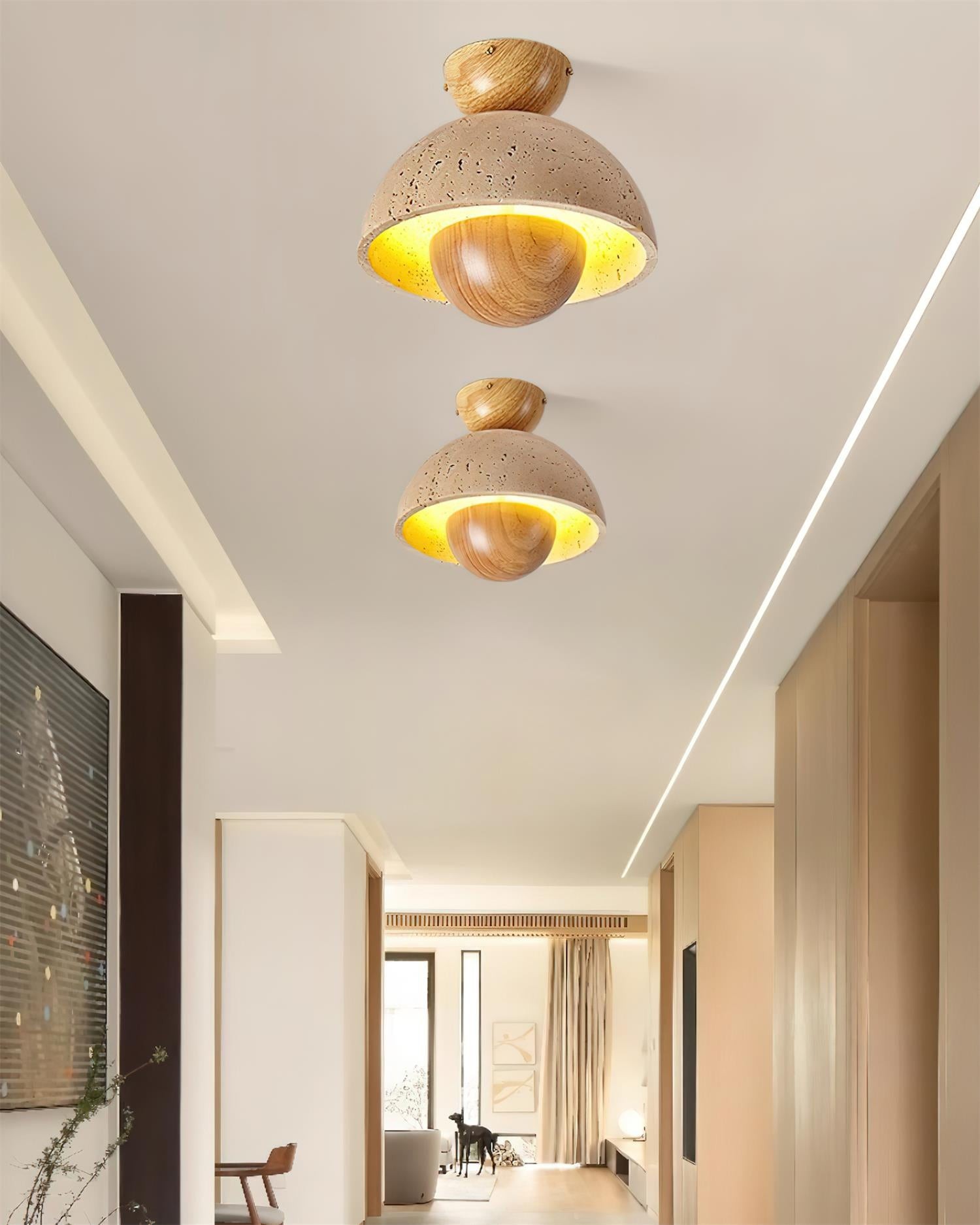 Japanse houten omgekeerde plafondlamp HL884