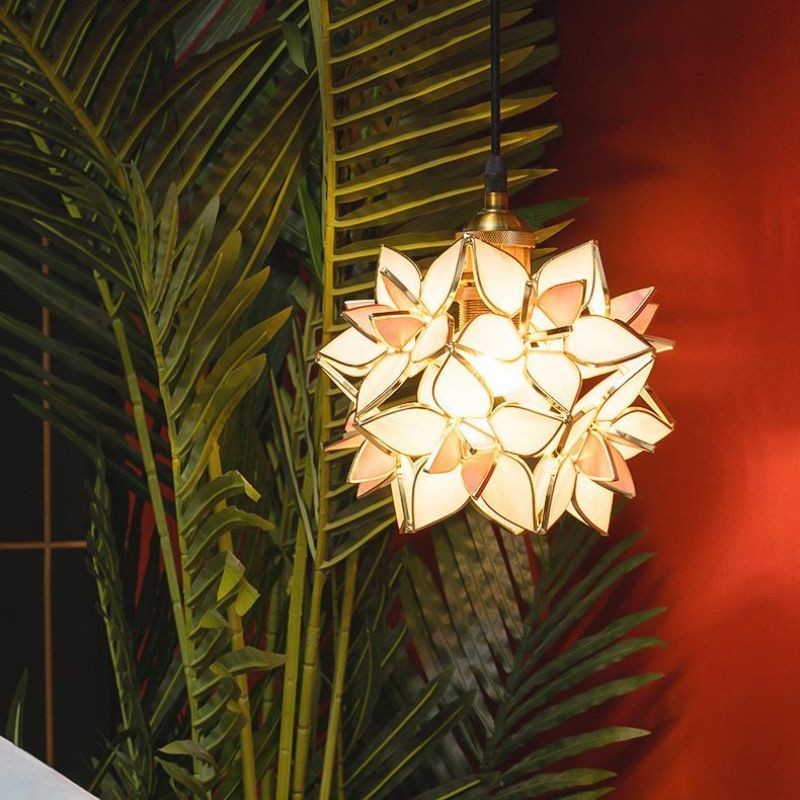 Romantische Handgeblazen Glazen Bloemen Hanglamp HL85