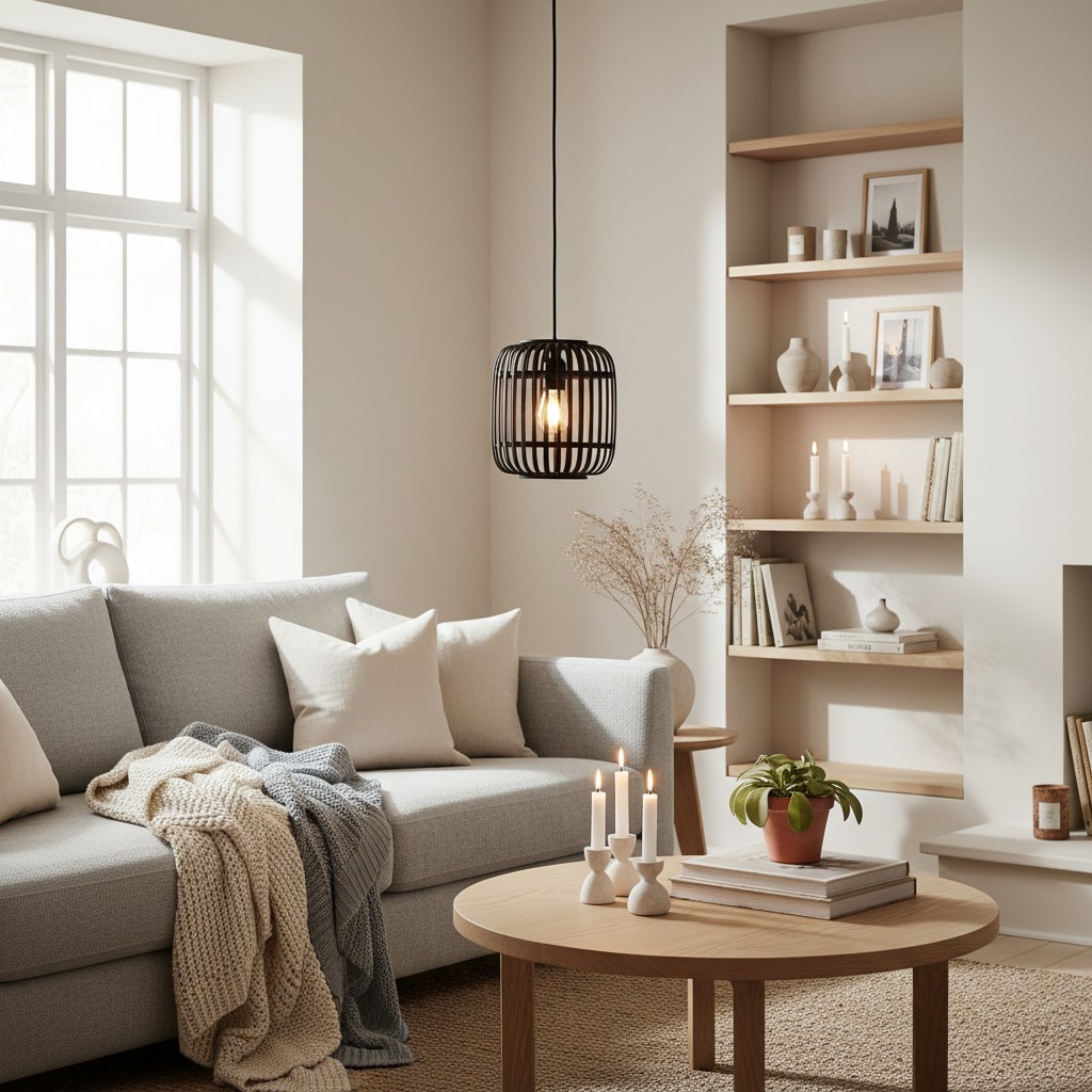 Yumeko Verstelbare Bamboe Hanglamp - Natuurlijke Kooi Plafondlamp Perfect voor Woon- en Eetkamer HL2197