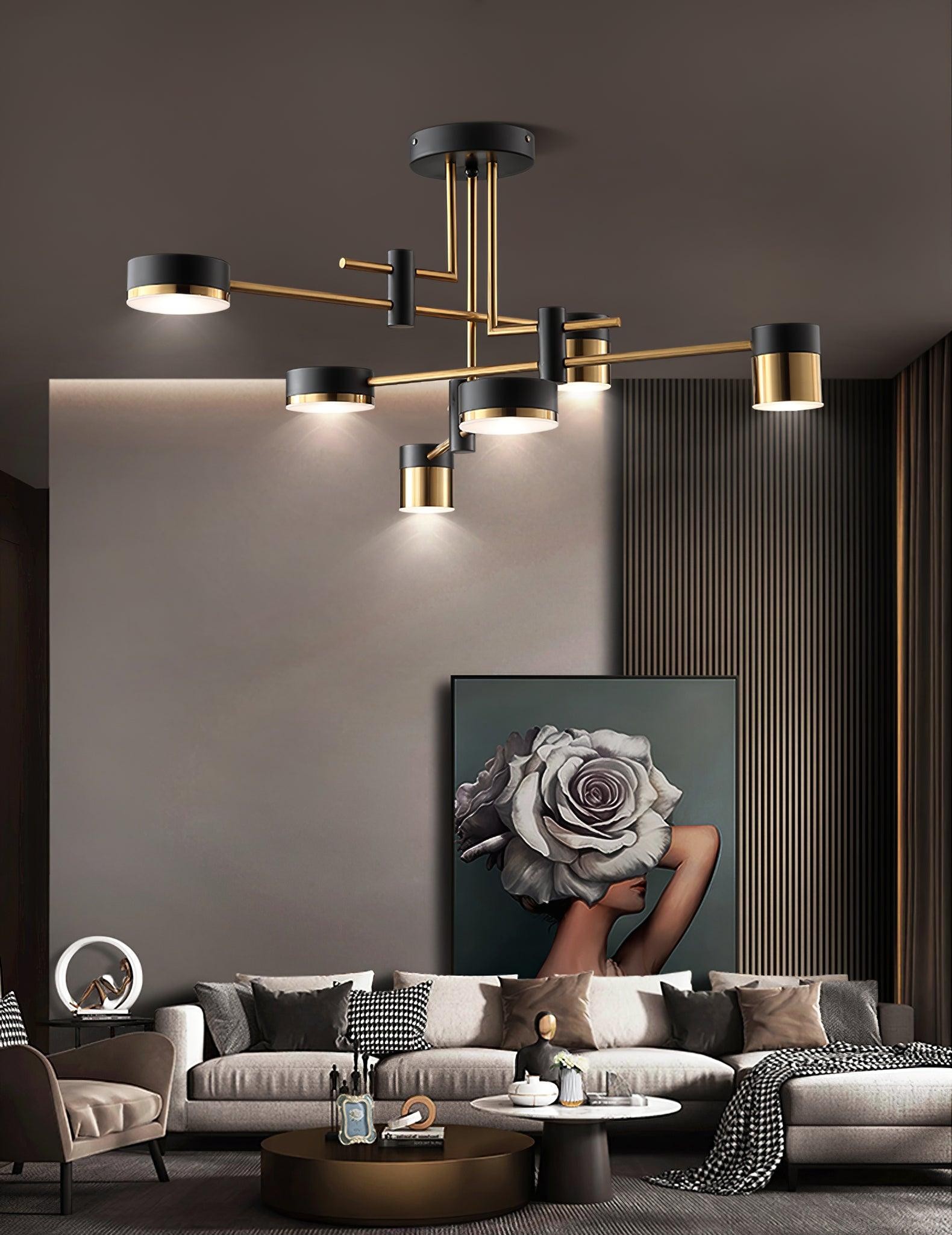 Luxe Spider Sputnik Design Metalen Schijf Plafondlamp HL1090