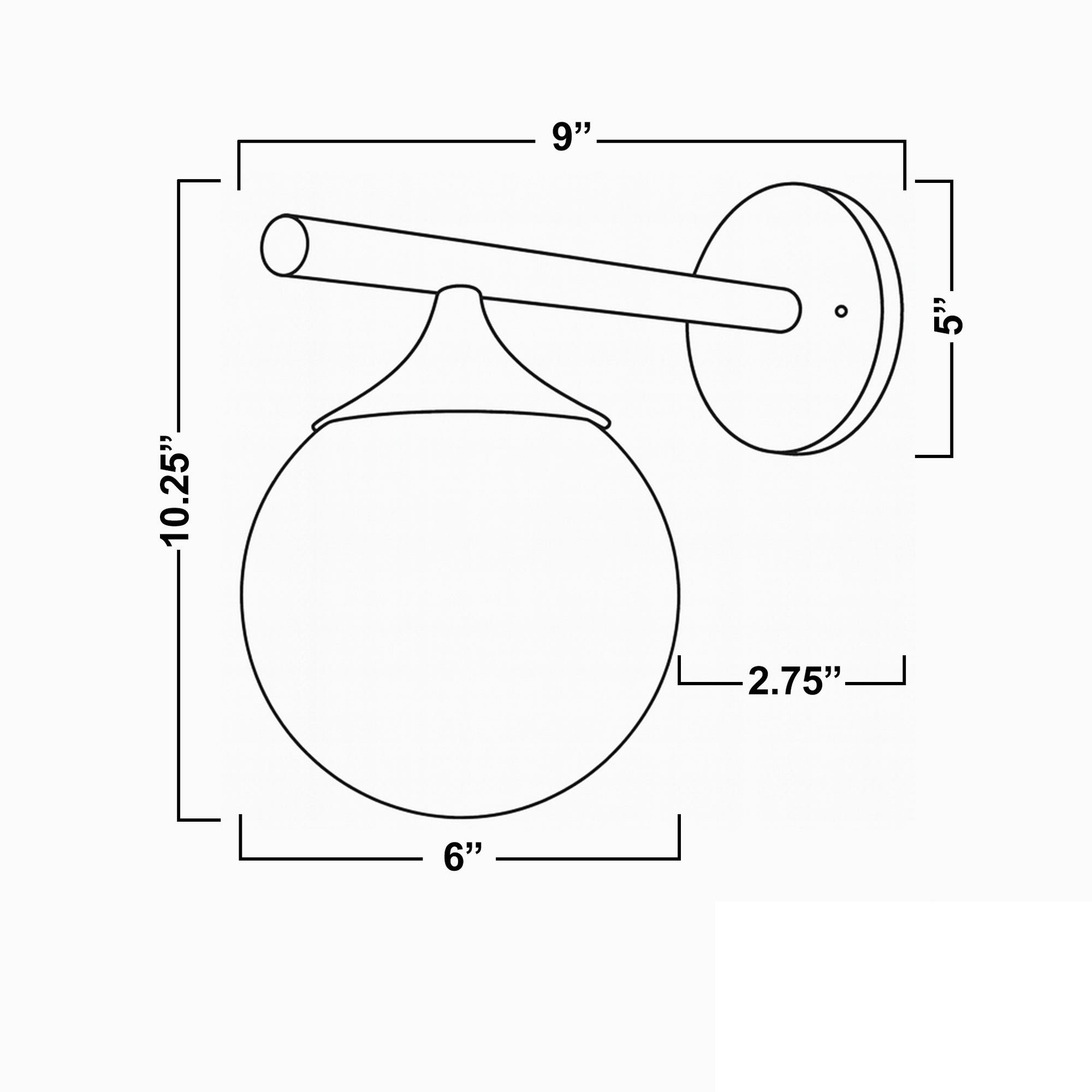 Glorica Glazen Wandlamp - Mat Bolvormige Lamp HL1759