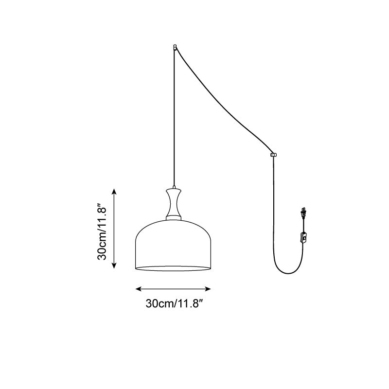 Lacey glazen hanglamp met stekker HL2667
